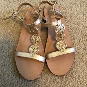 Jack Rogers Gold Ankle Strap Sandal